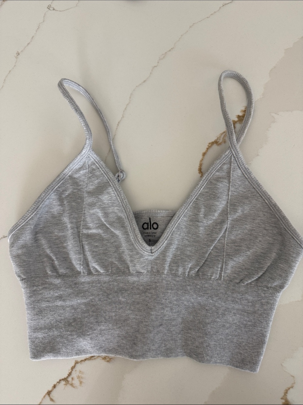 ALO Yoga Light Grey Ribbed Tank - Grey